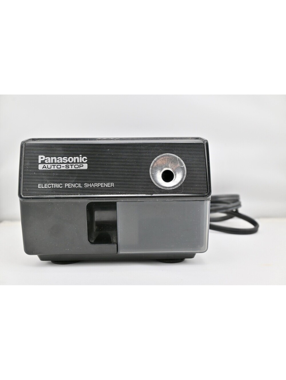 VTG Panasonic KP-110 Auto Stop Electric Pencil Sharpener Black Front Tested